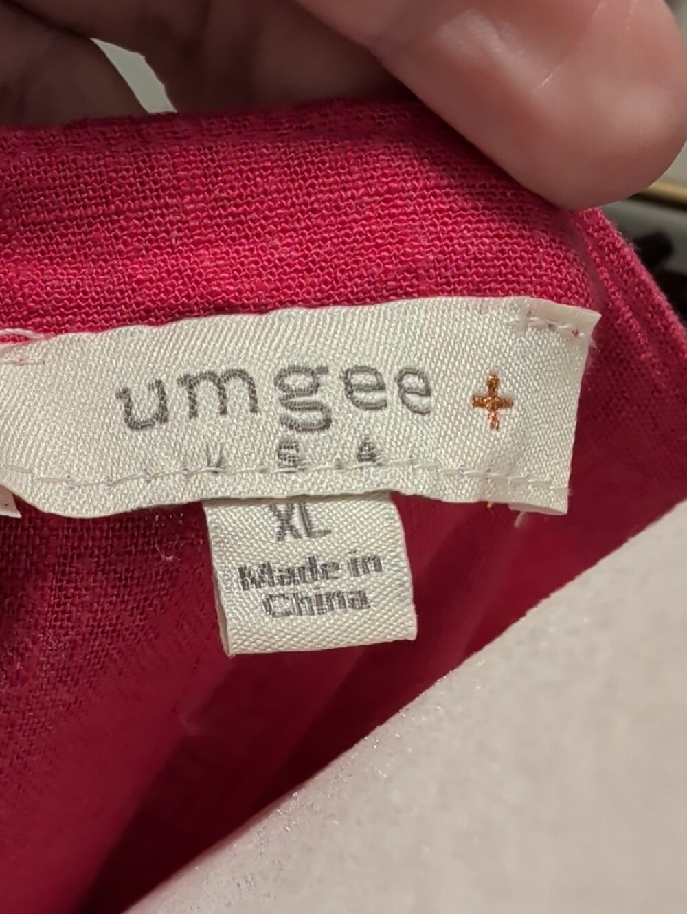 UMGEE- XL Hot Pink Indie Short Frayed  Sleeve Scoop Neck Top - Picture 8 of 11